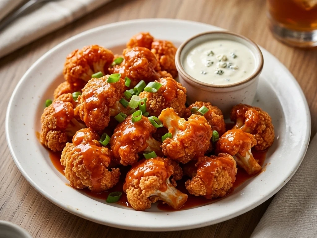 Buffalo Cauliflower at Kosmos Eatery London ON - vegetarian buffalo cauliflower bites